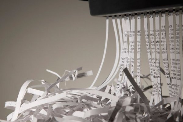 Papiershredder in Aktion